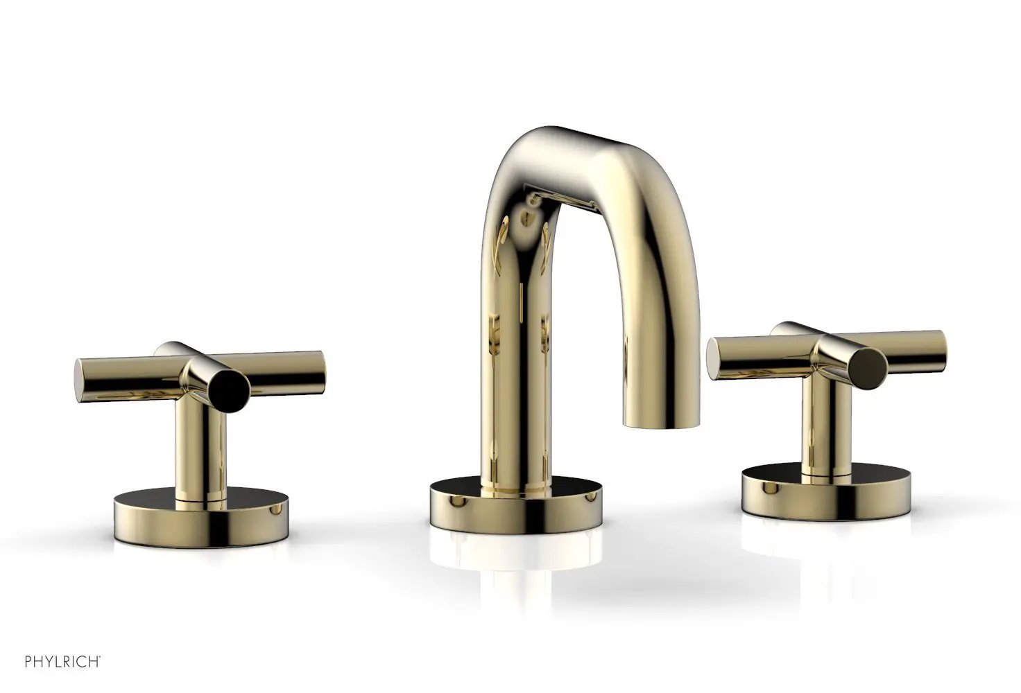 Phylrich TRANSITION Widespread Faucet - Low Spout, Cross Handles by Phylrich