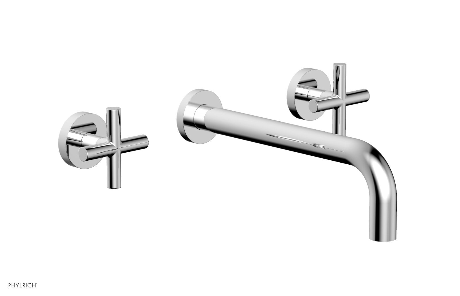 polished chrome wall tub set
