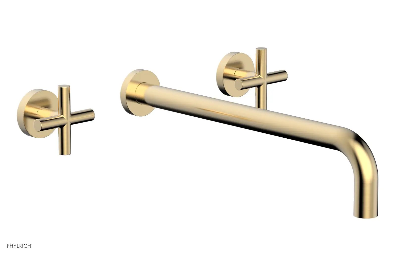 Phylrich TRANSITION Wall Lavatory Set 14" Spout - Cross Handles by Phylrich
