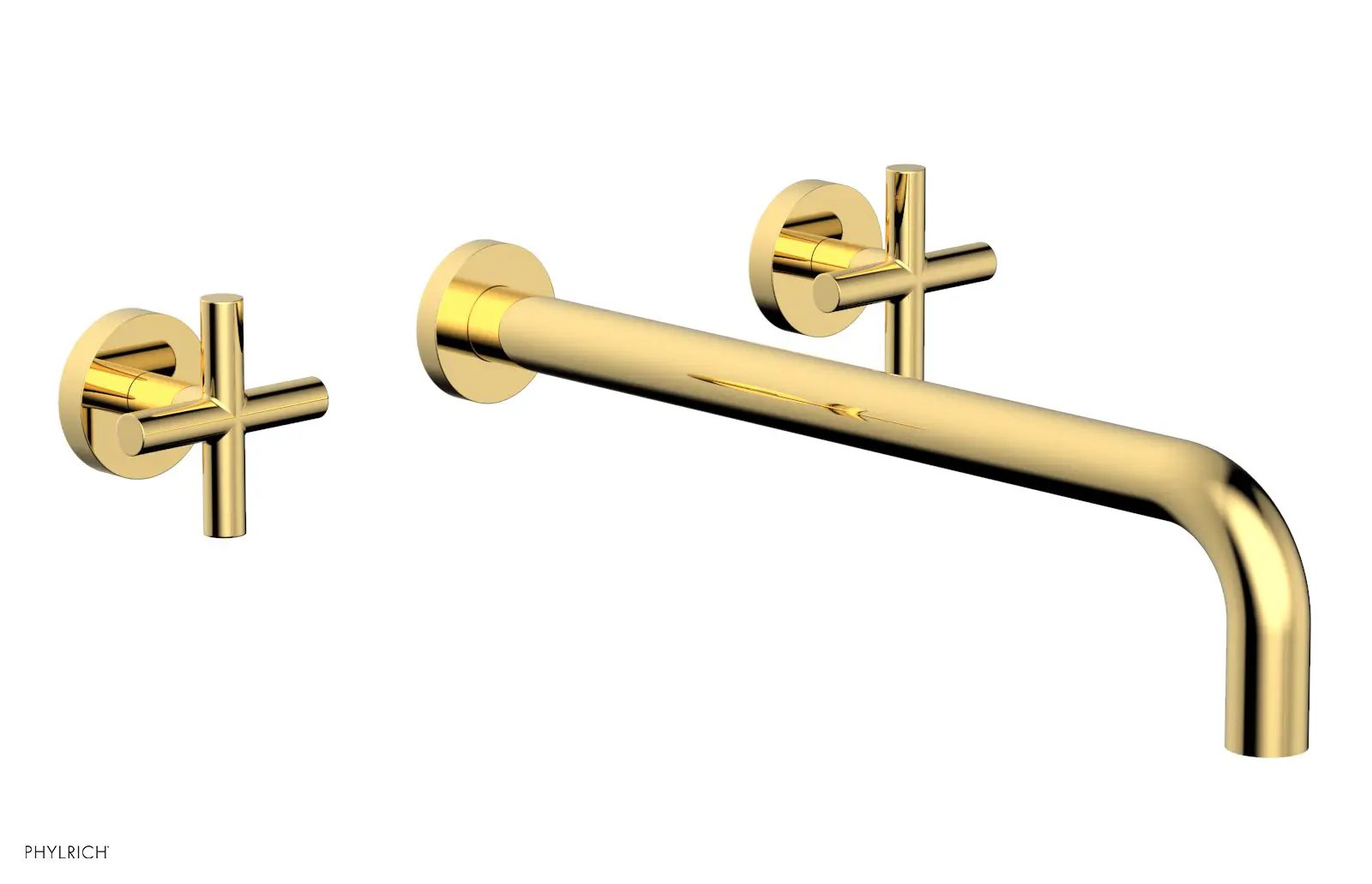 Phylrich TRANSITION Wall Lavatory Set 14" Spout - Cross Handles by Phylrich