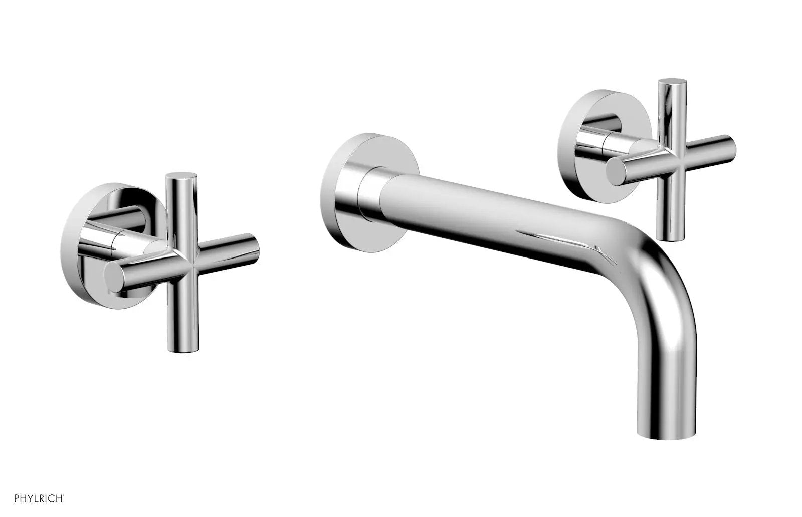 polished chrome wall tub set
