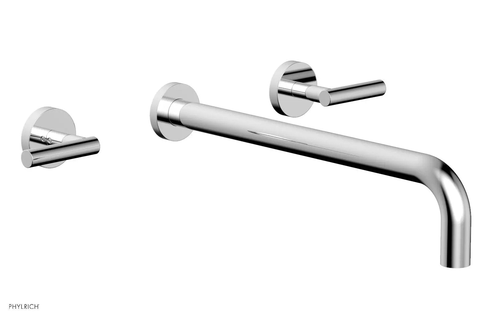 polished chrome wall tub set