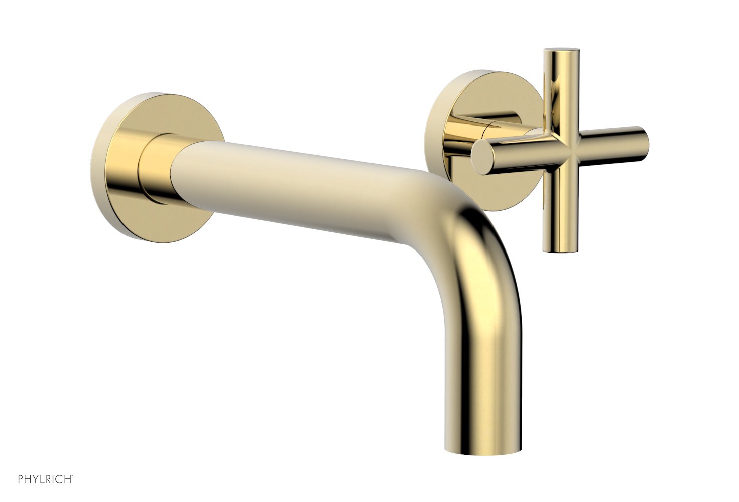 Phylrich TRANSITION Single Handle Wall Lavatory Set - Cross Handles by Phylrich