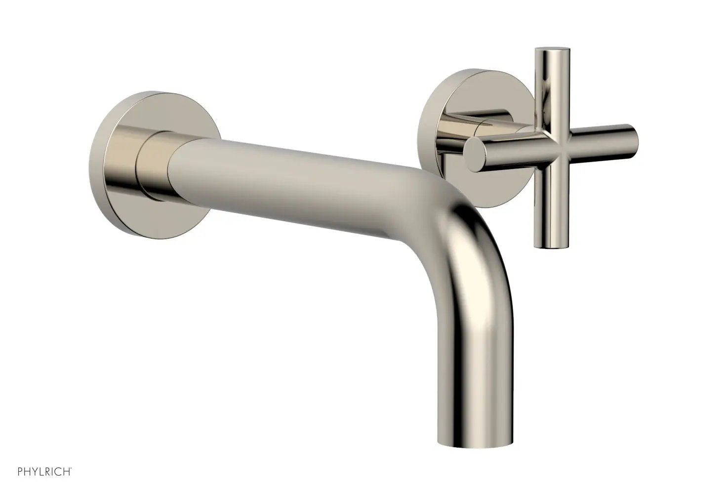 Phylrich TRANSITION Single Handle Wall Lavatory Set - Cross Handles by Phylrich