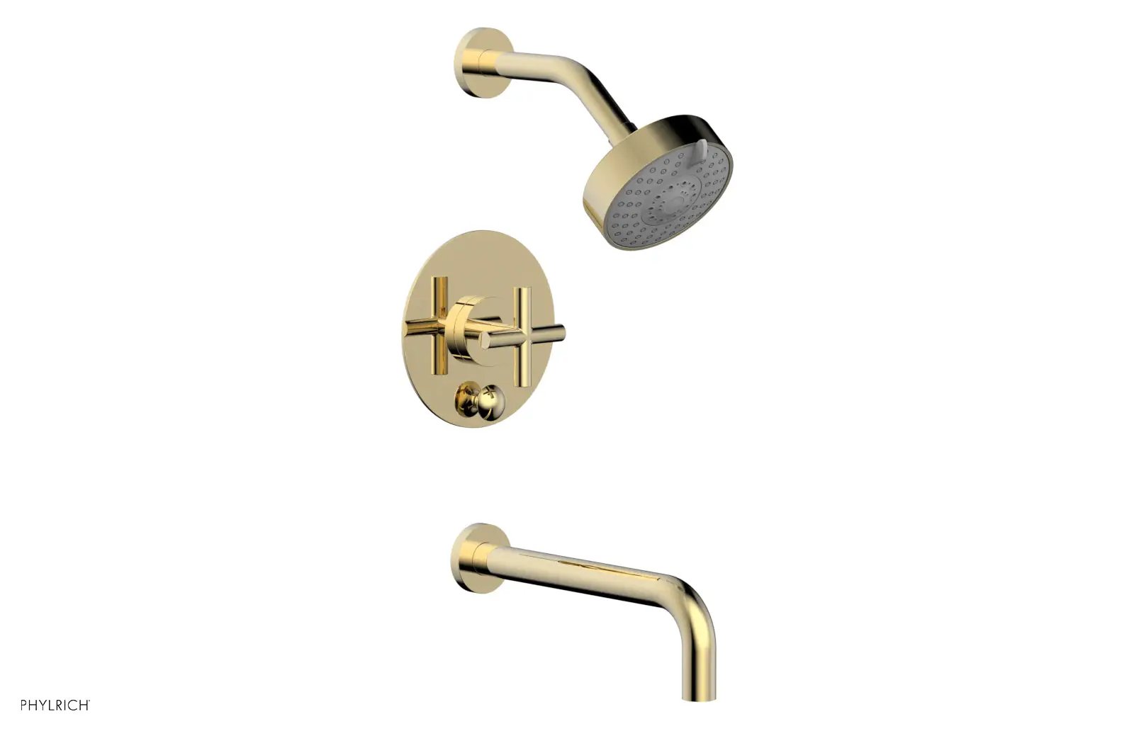 Phylrich TRANSITION Pressure Balance Tub & Shower Set 10" Spout - Cross Handle by Phylrich