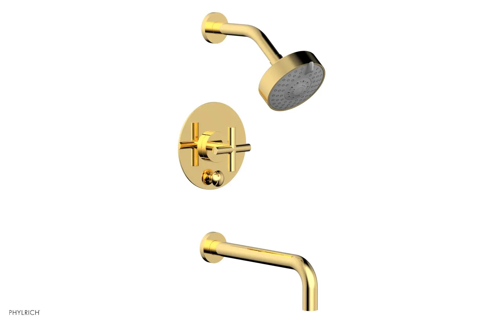 Phylrich TRANSITION Pressure Balance Tub & Shower Set 10" Spout - Cross Handle by Phylrich
