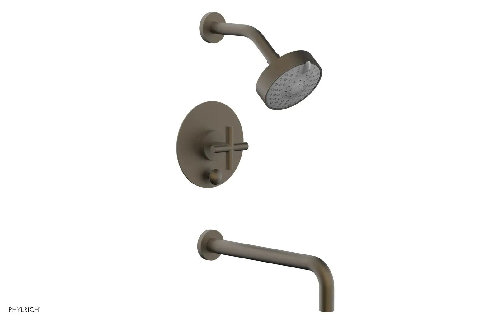 Phylrich TRANSITION Pressure Balance Tub & Shower Set 12" Spout - Cross Handle by Phylrich