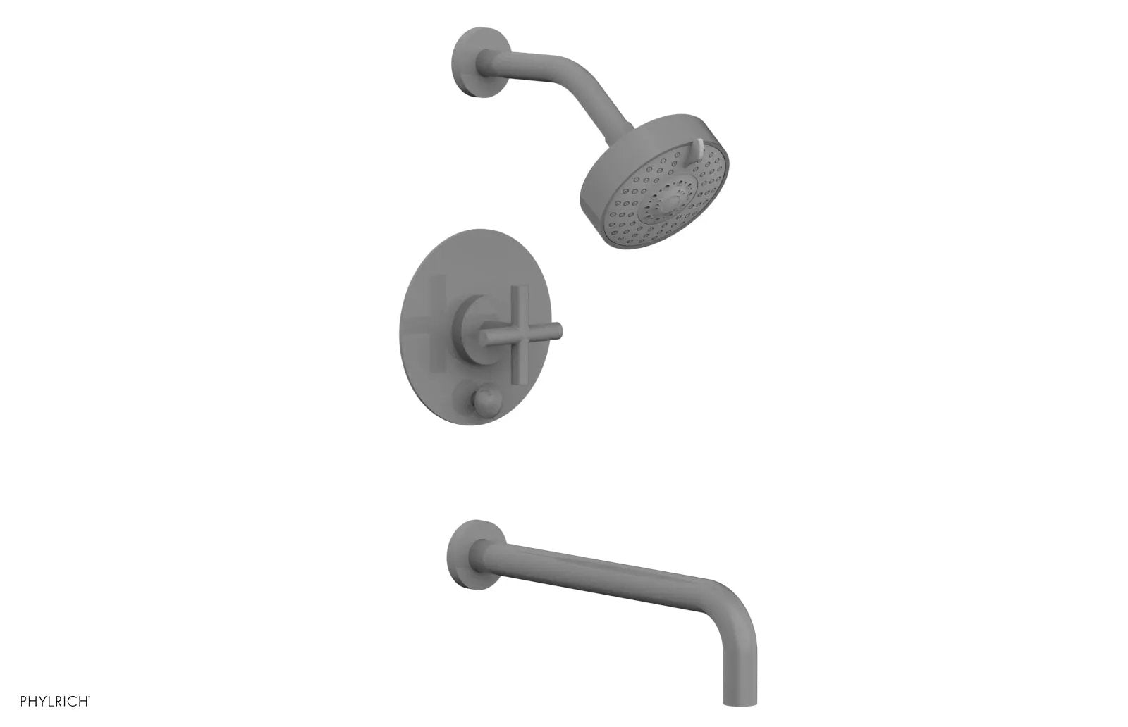 Phylrich TRANSITION Pressure Balance Tub & Shower Set 12" Spout - Cross Handle by Phylrich