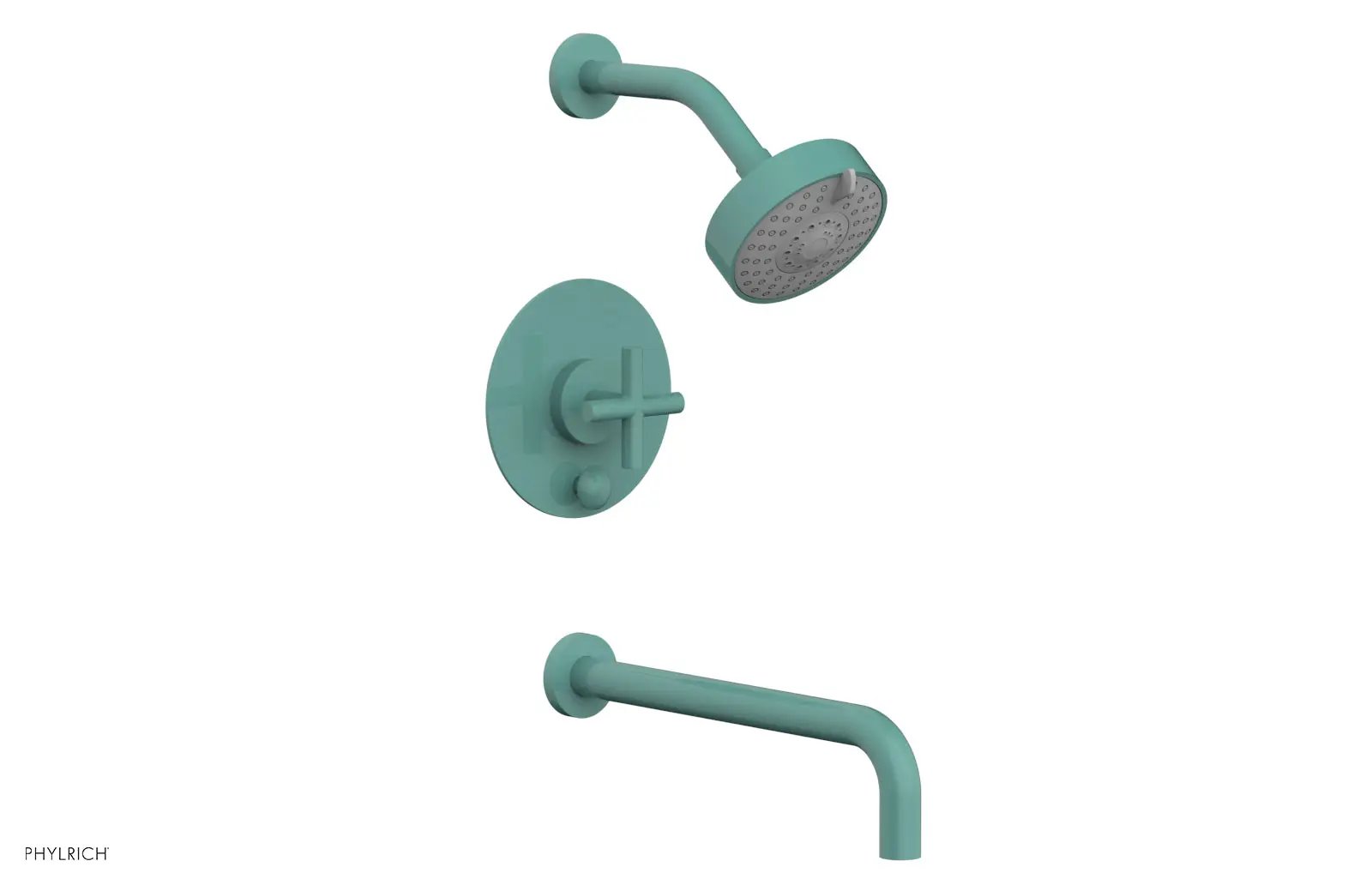 Phylrich TRANSITION Pressure Balance Tub & Shower Set 12" Spout - Cross Handle by Phylrich