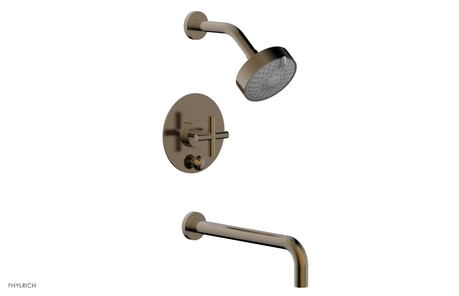Phylrich TRANSITION Pressure Balance Tub & Shower Set 12" Spout - Cross Handle by Phylrich