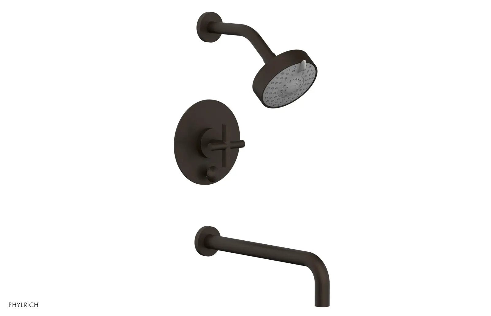 Phylrich TRANSITION Pressure Balance Tub & Shower Set 12" Spout - Cross Handle by Phylrich