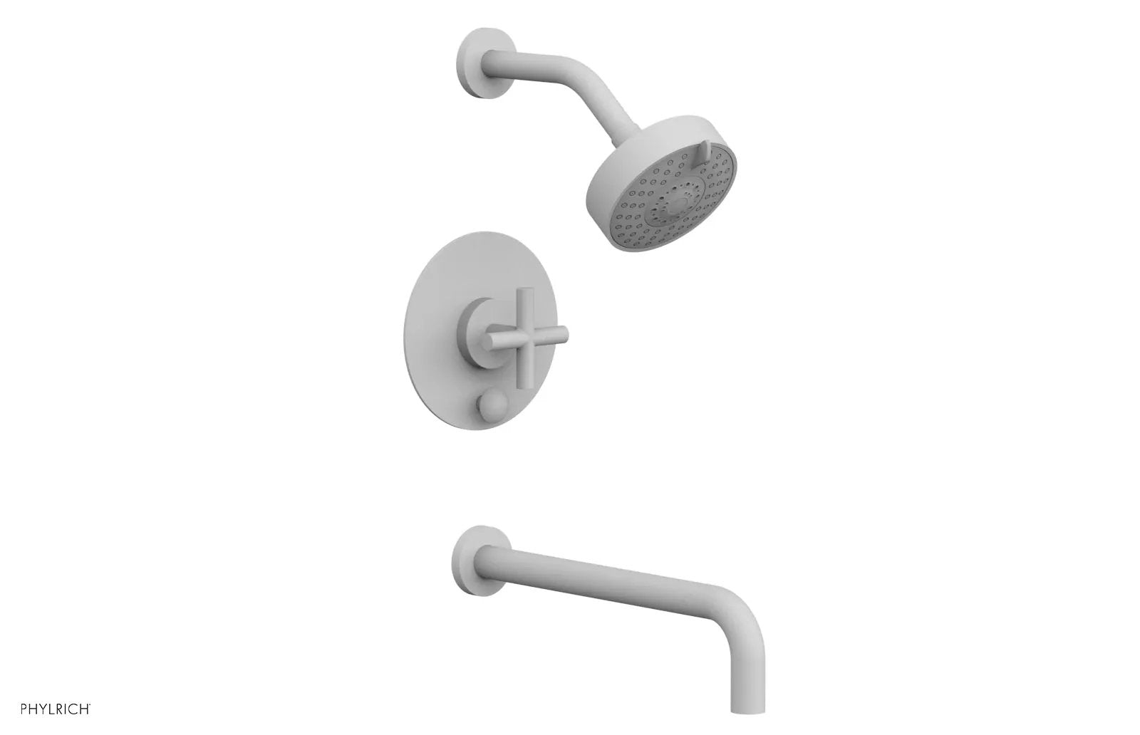 Phylrich TRANSITION Pressure Balance Tub & Shower Set 12" Spout - Cross Handle by Phylrich