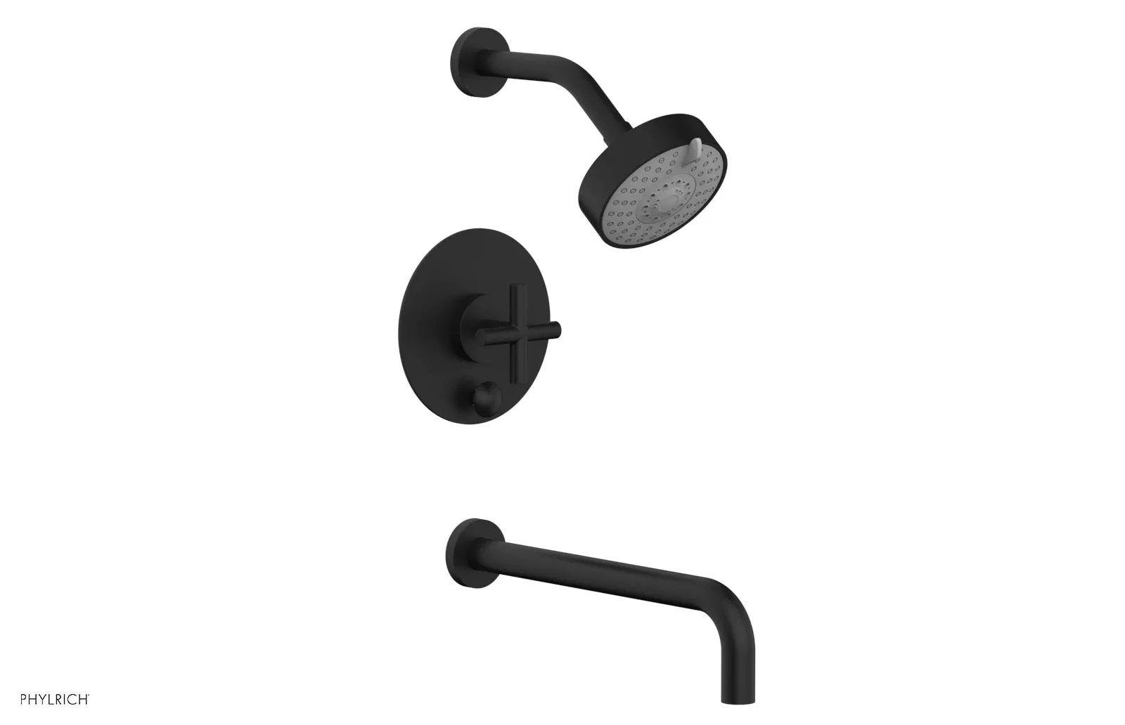 Phylrich TRANSITION Pressure Balance Tub & Shower Set 12" Spout - Cross Handle by Phylrich