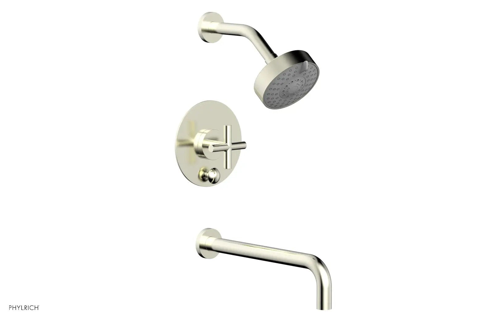 Phylrich TRANSITION Pressure Balance Tub & Shower Set 12" Spout - Cross Handle by Phylrich