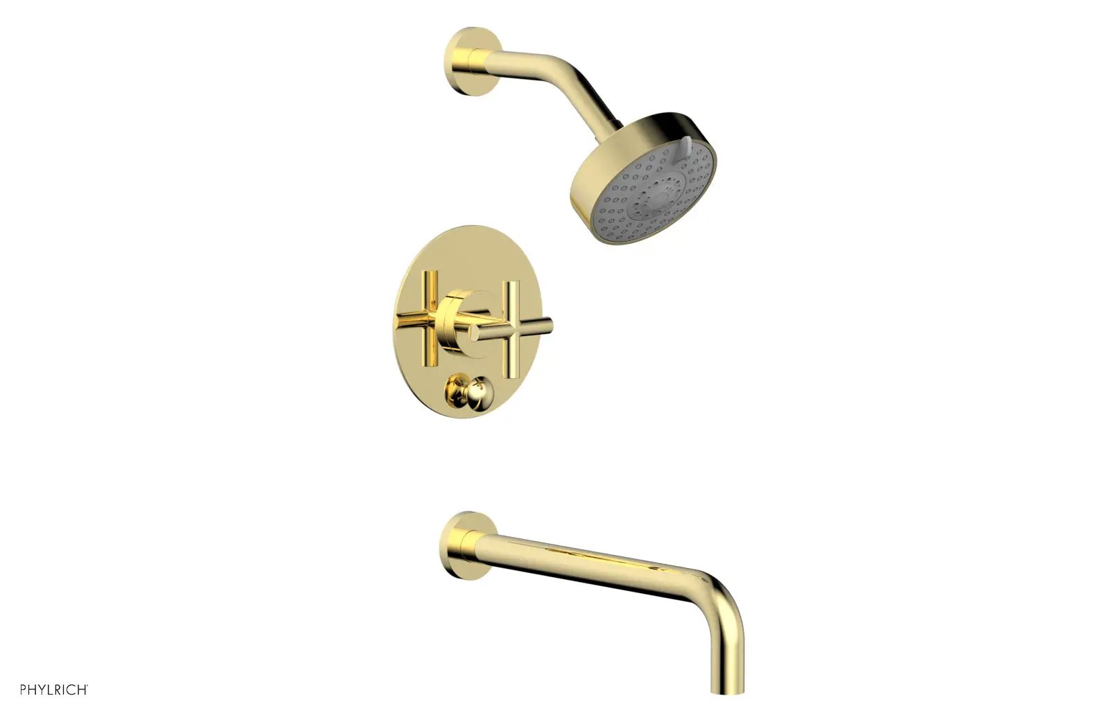 Phylrich TRANSITION Pressure Balance Tub & Shower Set 12" Spout - Cross Handle by Phylrich