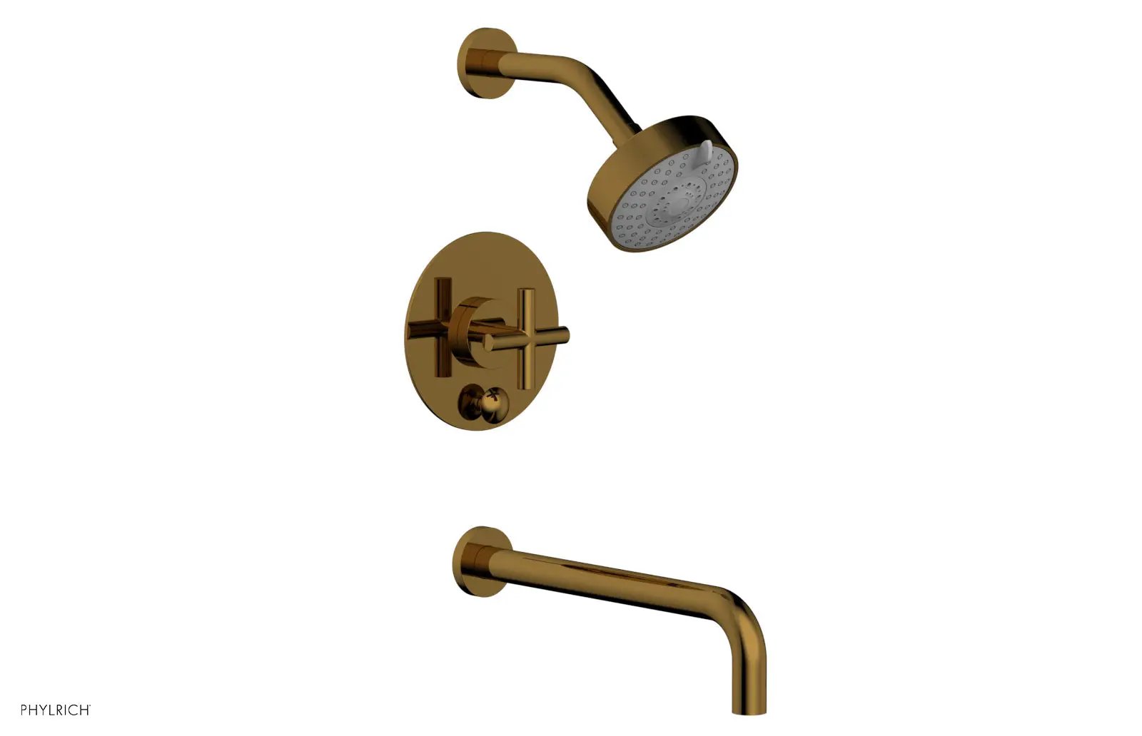 Phylrich TRANSITION Pressure Balance Tub & Shower Set 12" Spout - Cross Handle by Phylrich