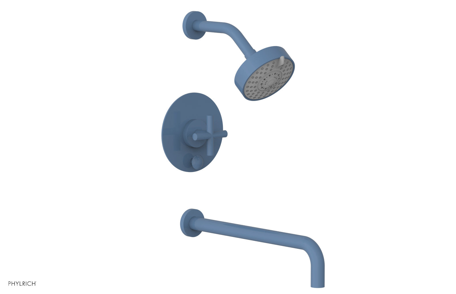 Phylrich TRANSITION Pressure Balance Tub & Shower Set 14" Spout - Cross Handle