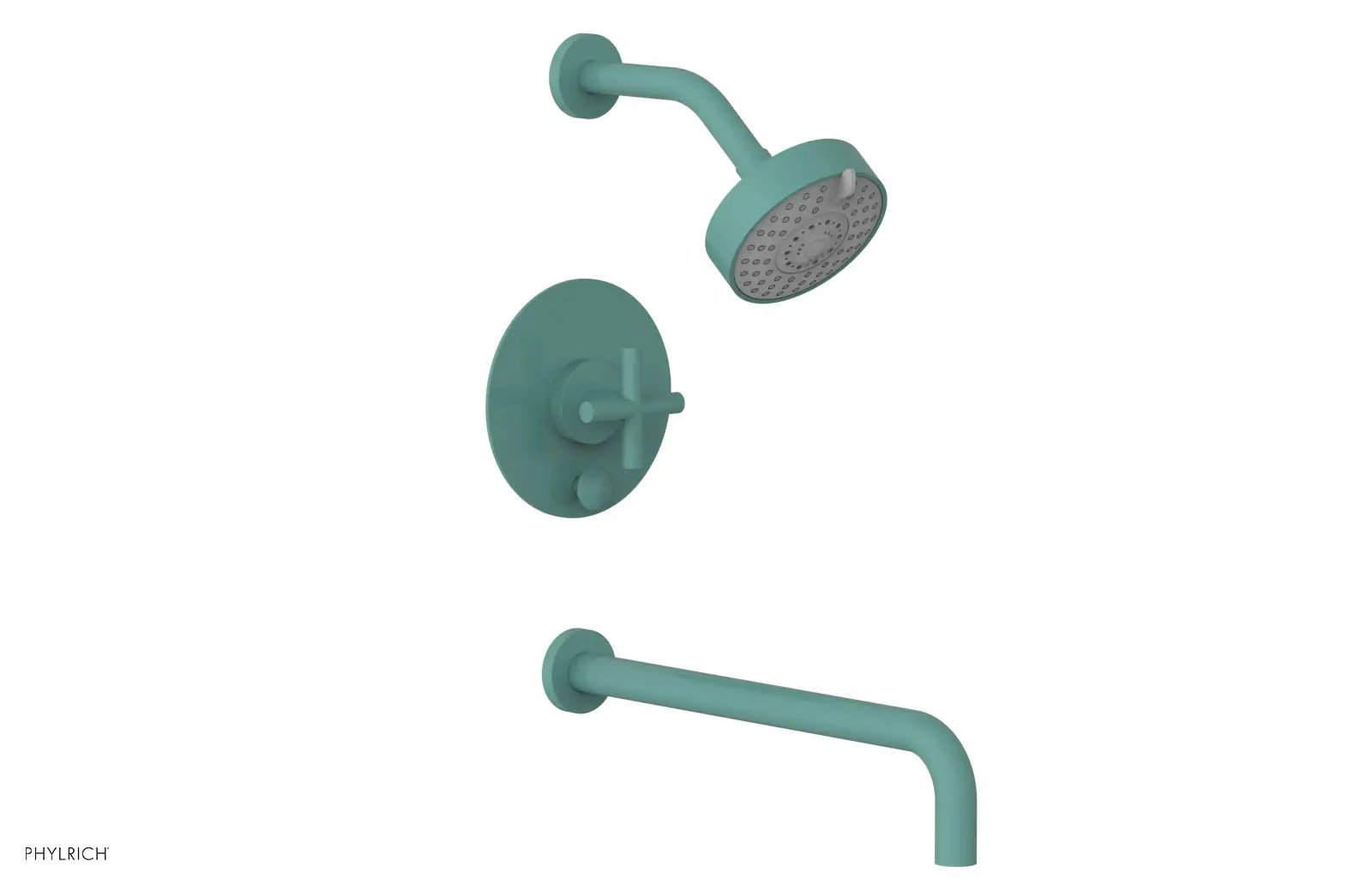 Phylrich TRANSITION Pressure Balance Tub & Shower Set 14" Spout - Cross Handle by Phylrich