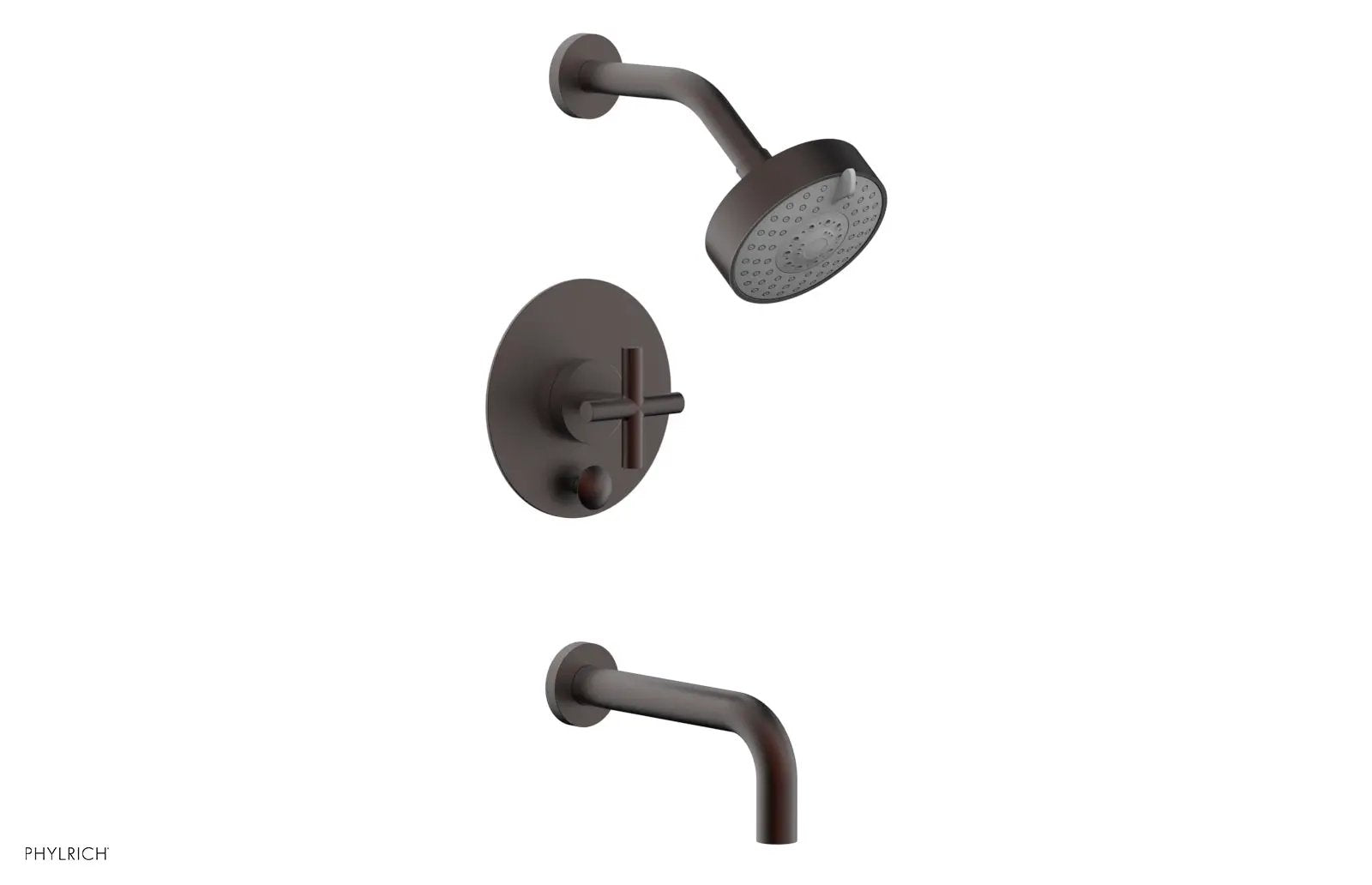 Phylrich TRANSITION Pressure Balance Tub & Shower Set 7 1/2" Spout - Cross Handle by Phylrich