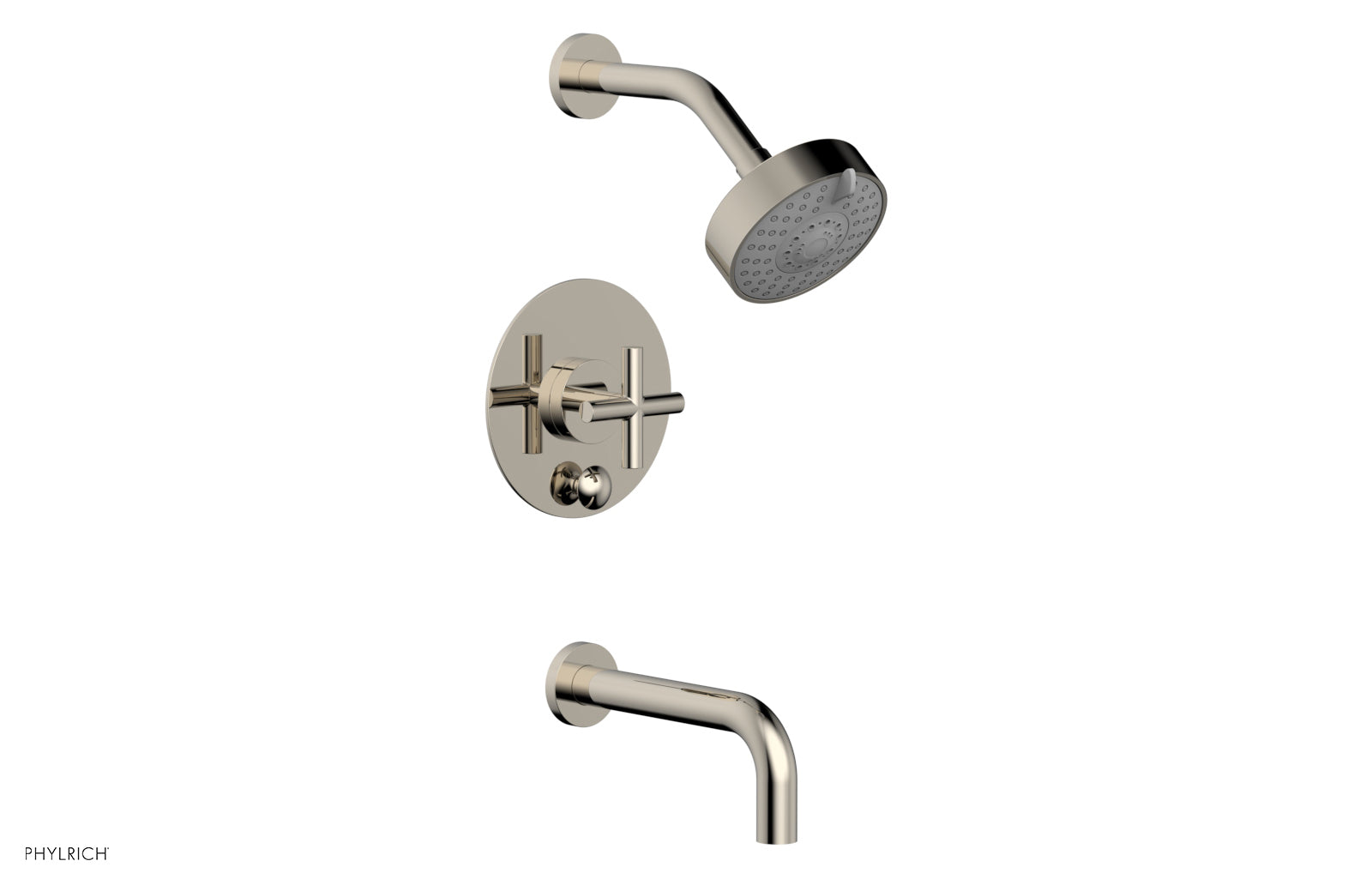 Phylrich TRANSITION Pressure Balance Tub & Shower Set 7 1/2" Spout - Cross Handle