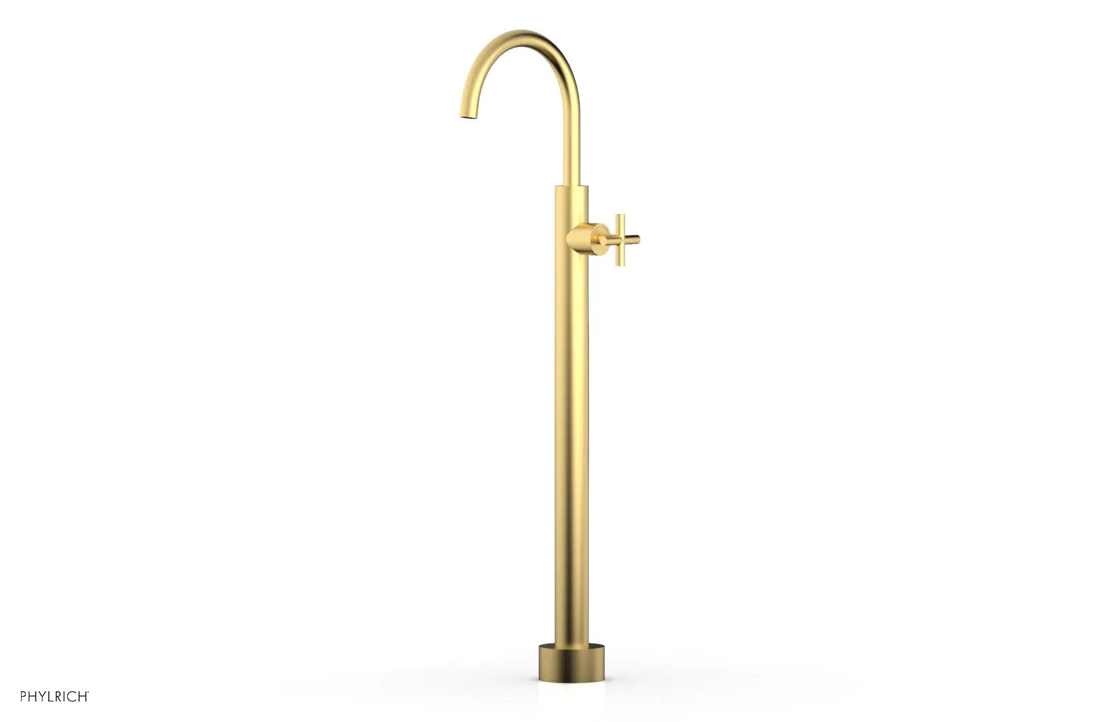 Phylrich TRANSITION Tall Floor Mount Tub Filler - Cross Handle by Phylrich