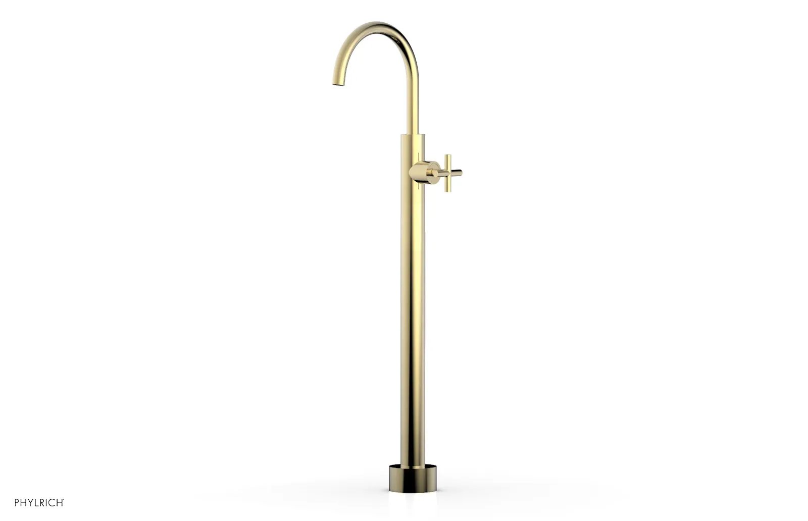 Phylrich TRANSITION Tall Floor Mount Tub Filler - Cross Handle by Phylrich