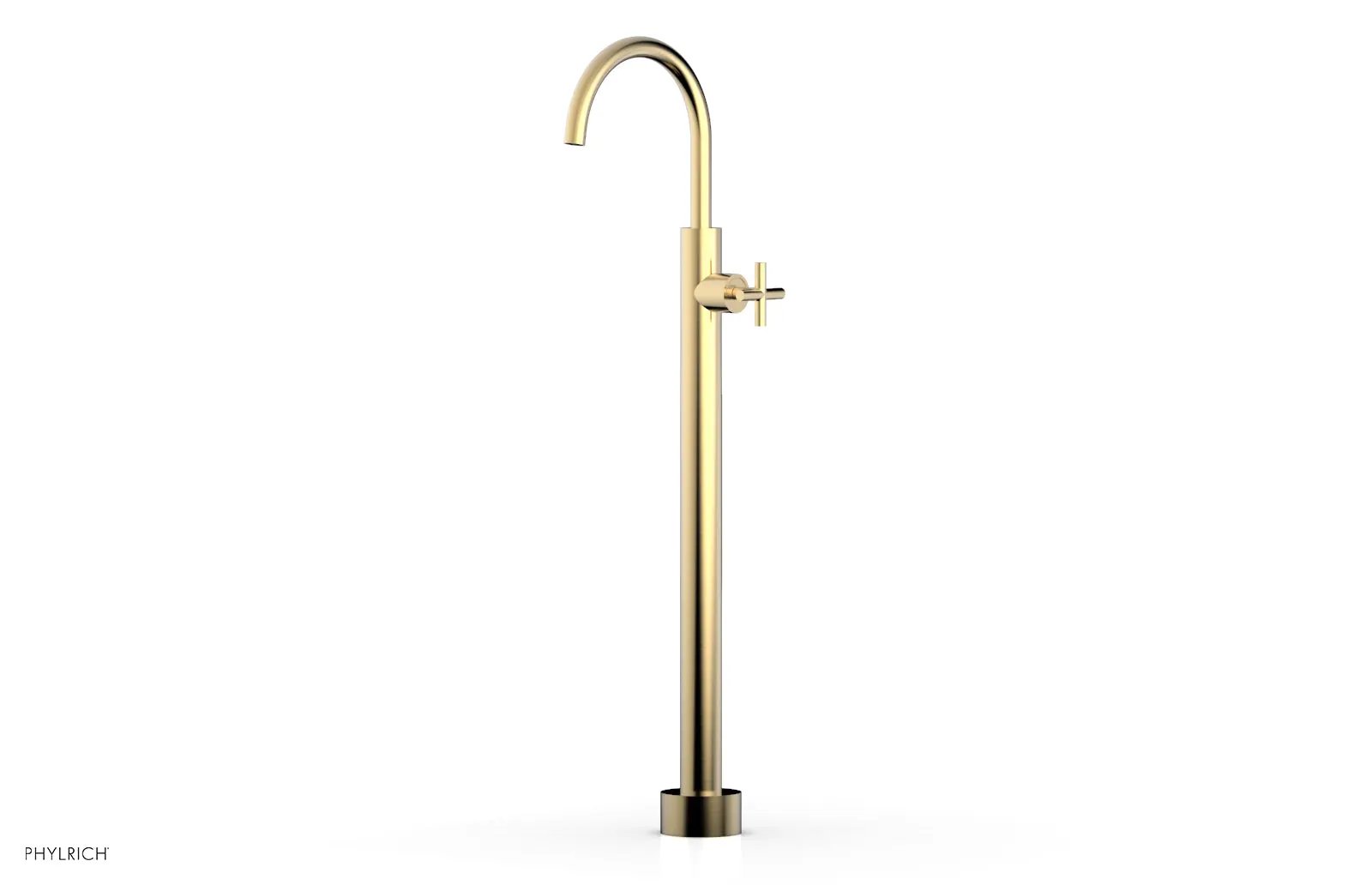 Phylrich TRANSITION Tall Floor Mount Tub Filler - Cross Handle by Phylrich