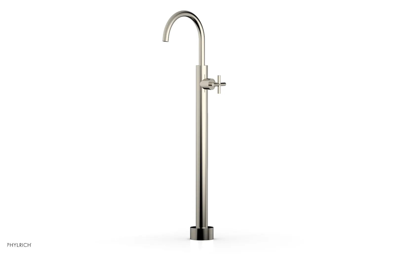 Phylrich TRANSITION Tall Floor Mount Tub Filler - Cross Handle by Phylrich