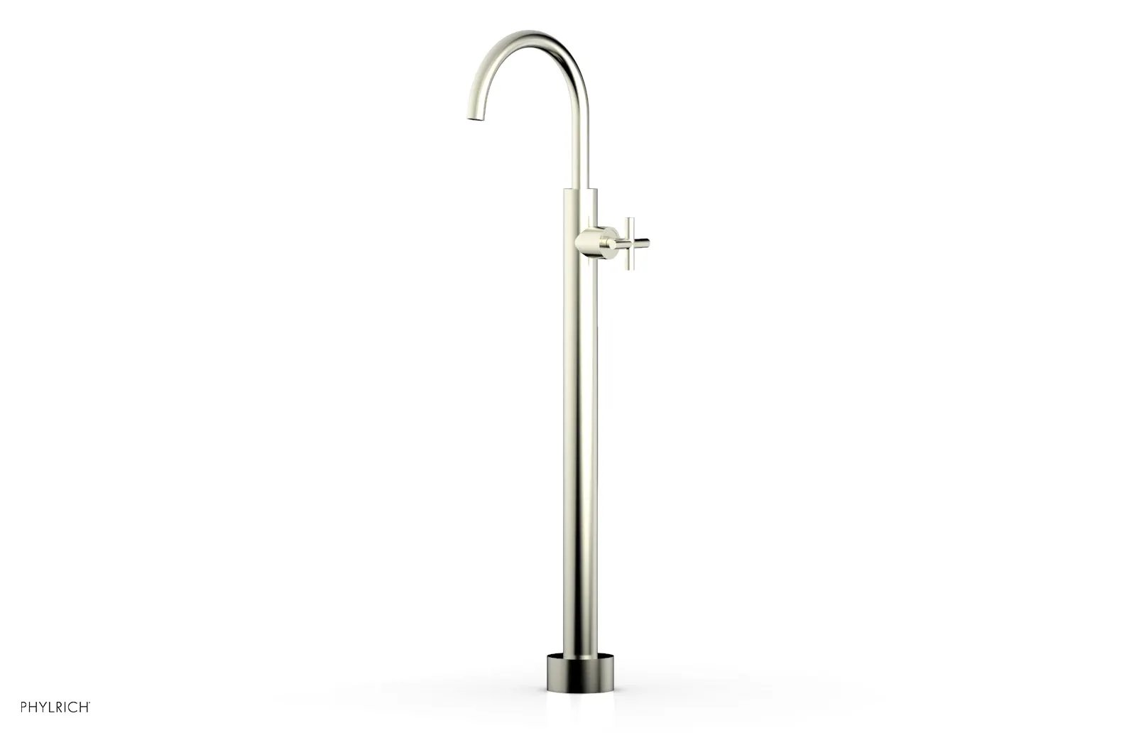 Phylrich TRANSITION Tall Floor Mount Tub Filler - Cross Handle by Phylrich