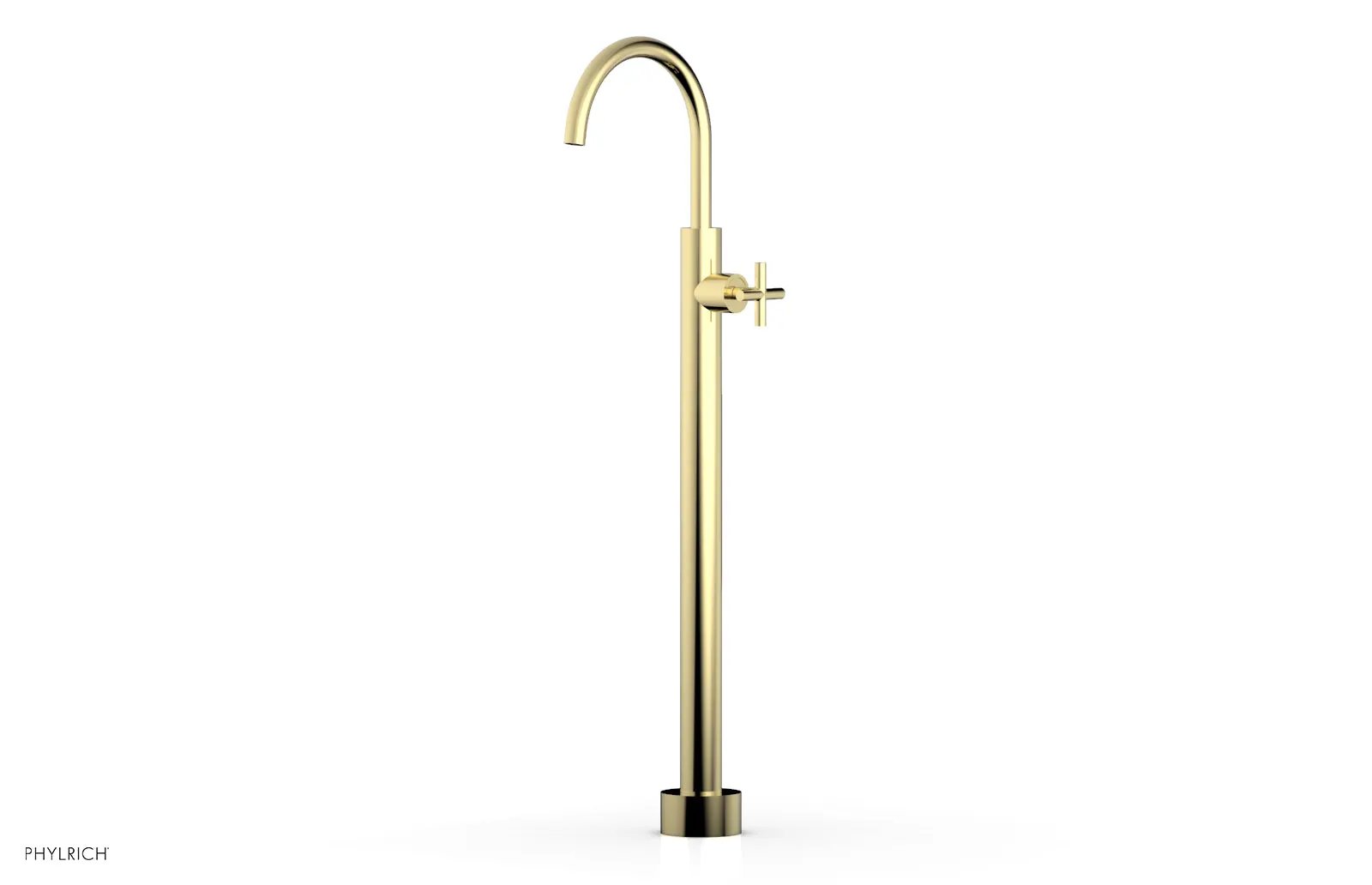 Phylrich TRANSITION Tall Floor Mount Tub Filler - Cross Handle by Phylrich