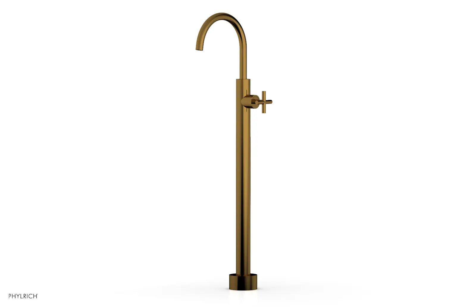 Phylrich TRANSITION Tall Floor Mount Tub Filler - Cross Handle by Phylrich