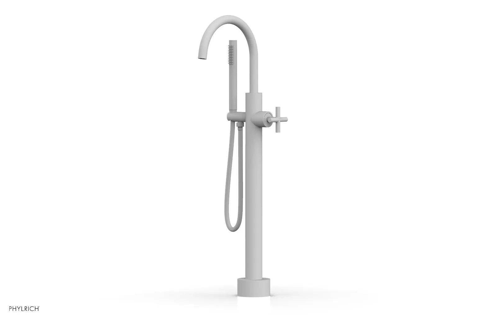Phylrich TRANSITION Low Floor Mount Tub Filler - Cross Handle with Hand Shower by Phylrich