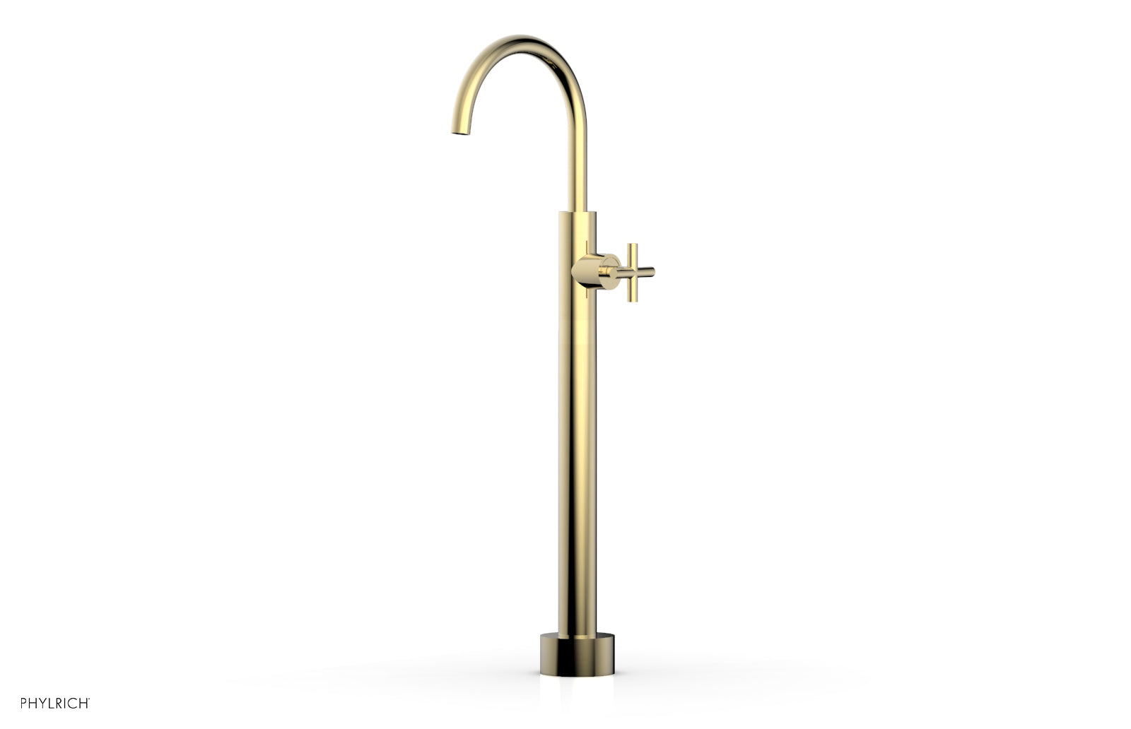 Phylrich TRANSITION Low Floor Mount Tub Filler - Cross Handle by Phylrich