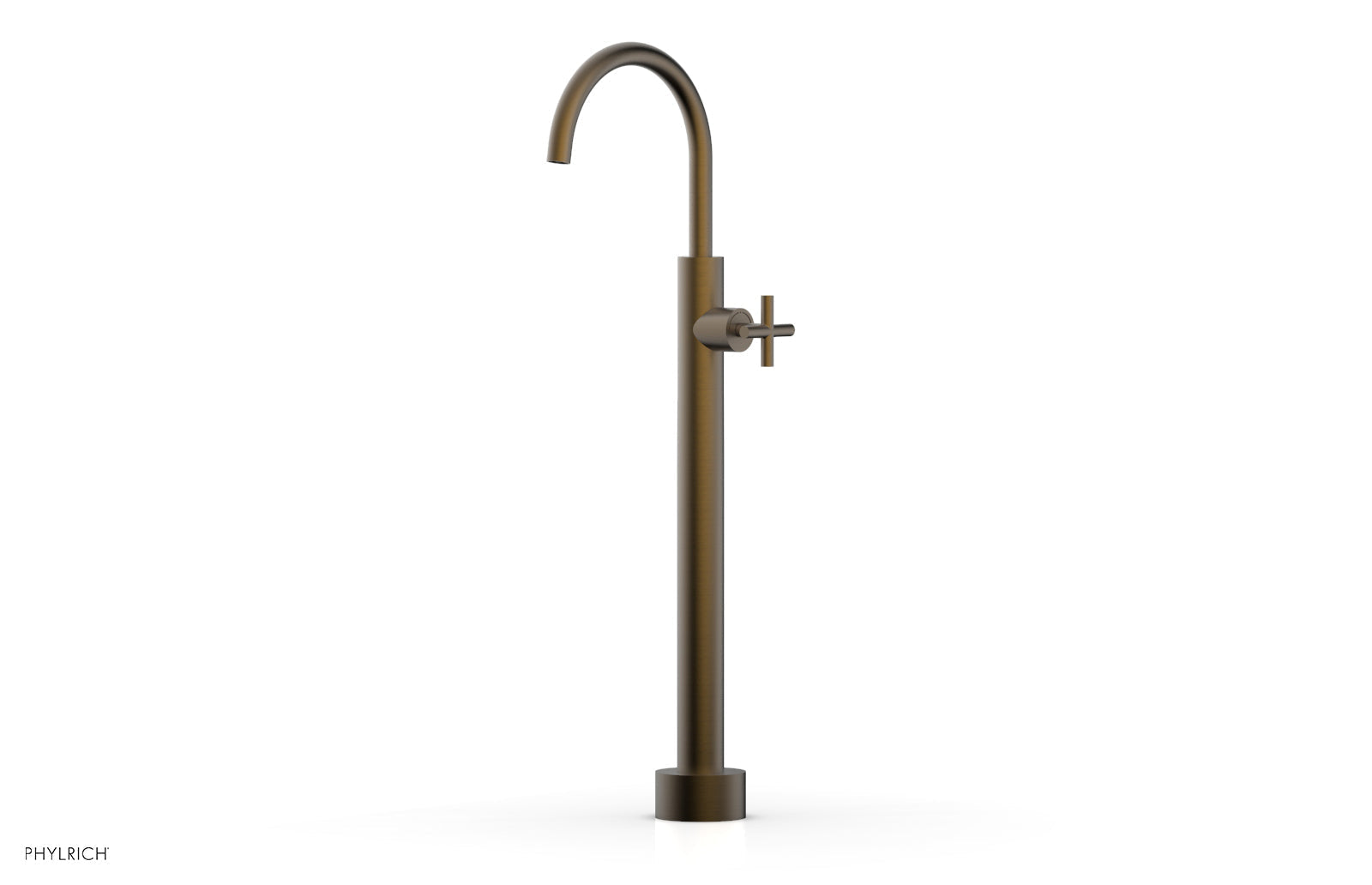 Phylrich TRANSITION Low Floor Mount Tub Filler - Cross Handle by Phylrich