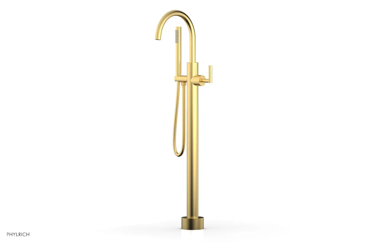 Phylrich TRANSITION Tall Floor Mount Tub Filler - Lever Handle with Hand Shower by Phylrich