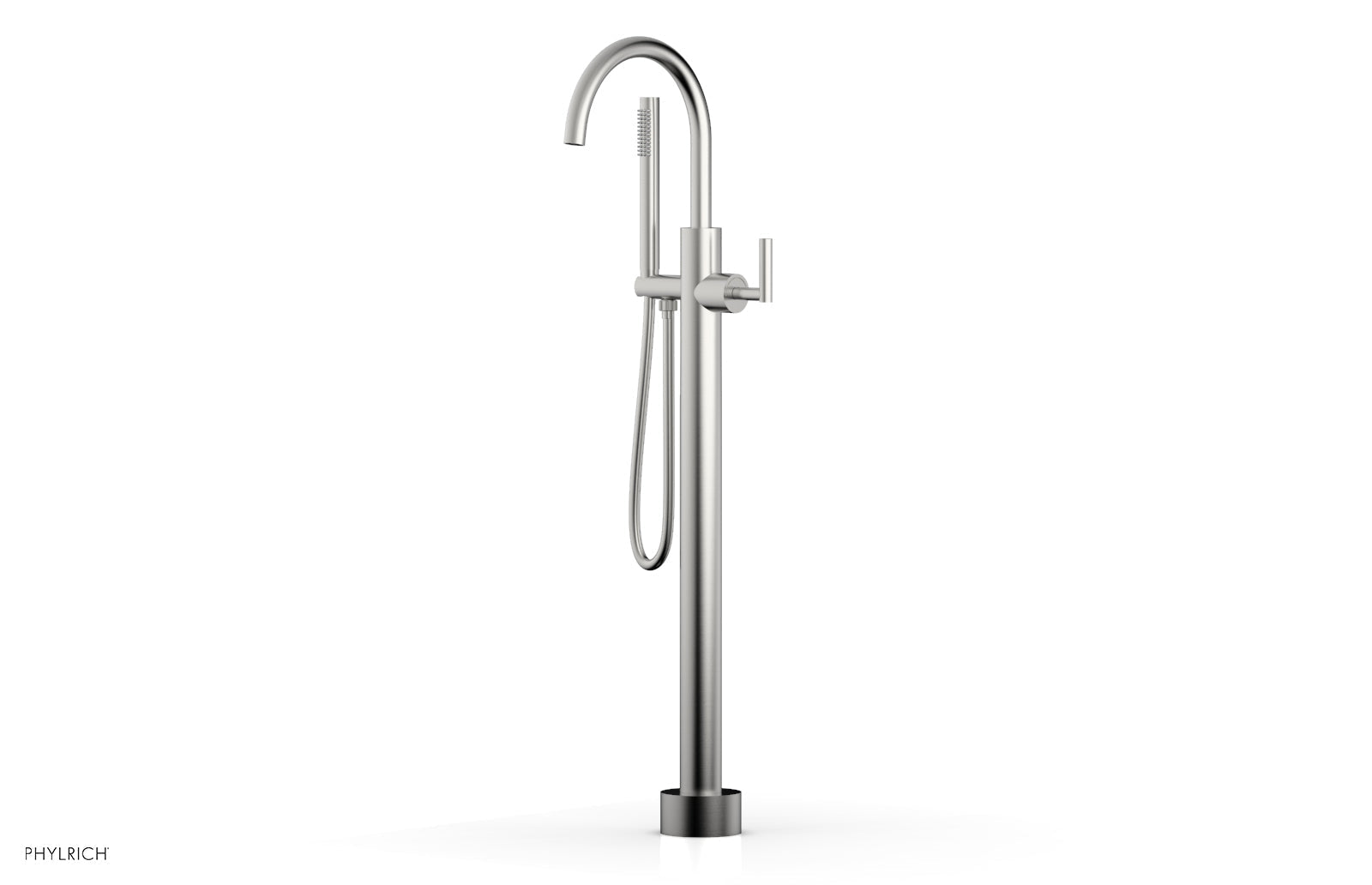 Phylrich TRANSITION Tall Floor Mount Tub Filler - Lever Handle with Hand Shower