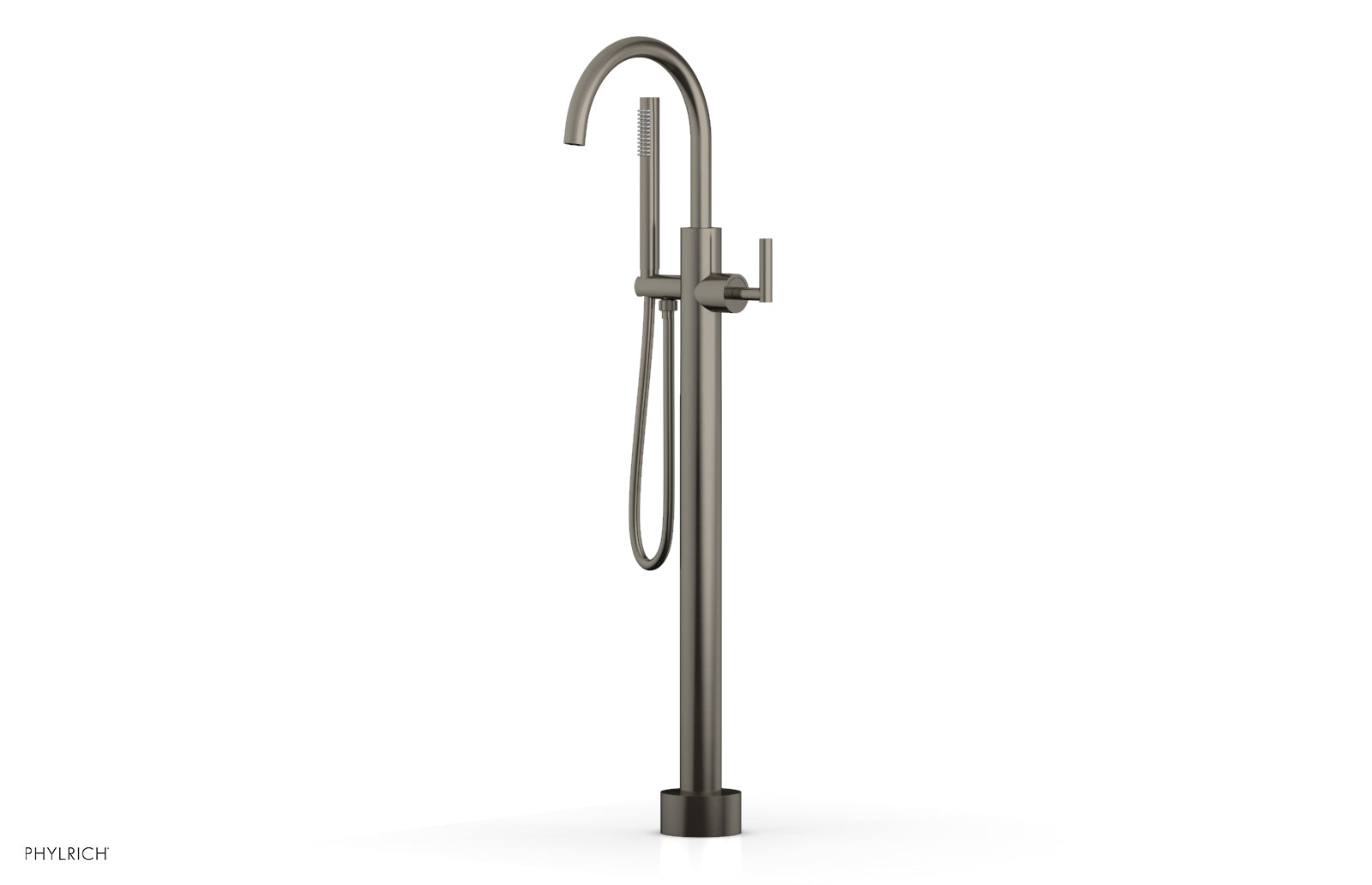 Phylrich TRANSITION Tall Floor Mount Tub Filler - Lever Handle with Hand Shower