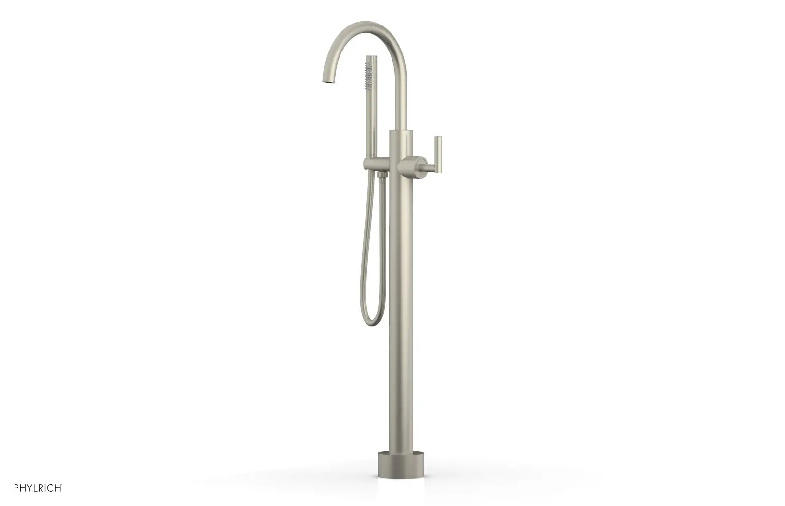 Phylrich TRANSITION Tall Floor Mount Tub Filler - Lever Handle with Hand Shower by Phylrich