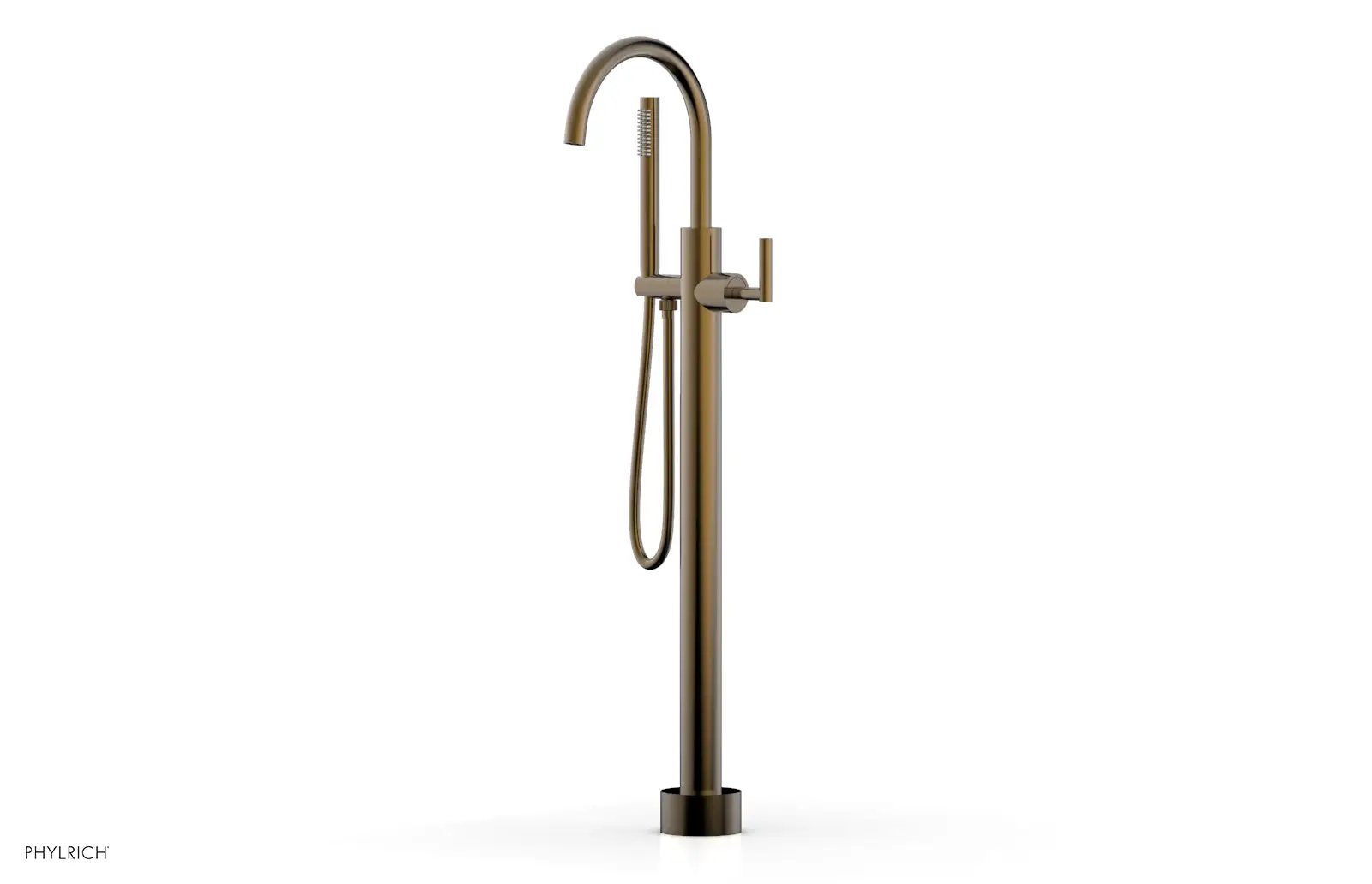 Phylrich TRANSITION Tall Floor Mount Tub Filler - Lever Handle with Hand Shower by Phylrich