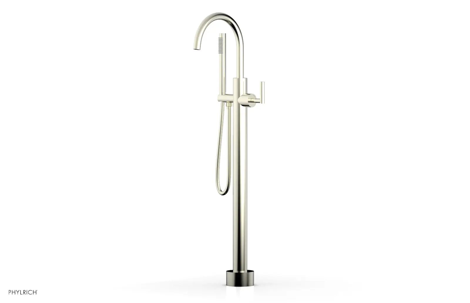 Phylrich TRANSITION Tall Floor Mount Tub Filler - Lever Handle with Hand Shower by Phylrich
