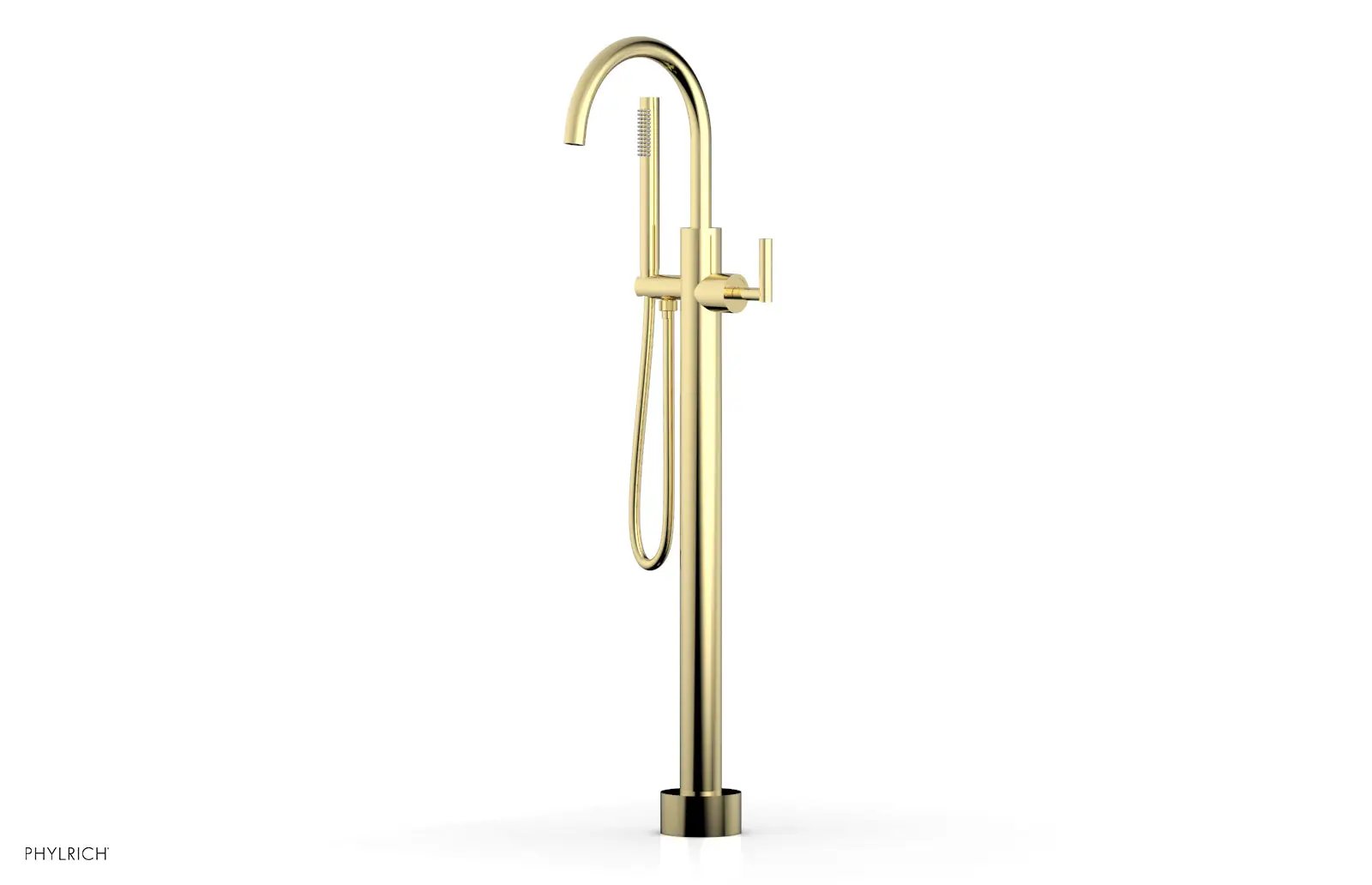 Phylrich TRANSITION Tall Floor Mount Tub Filler - Lever Handle with Hand Shower by Phylrich