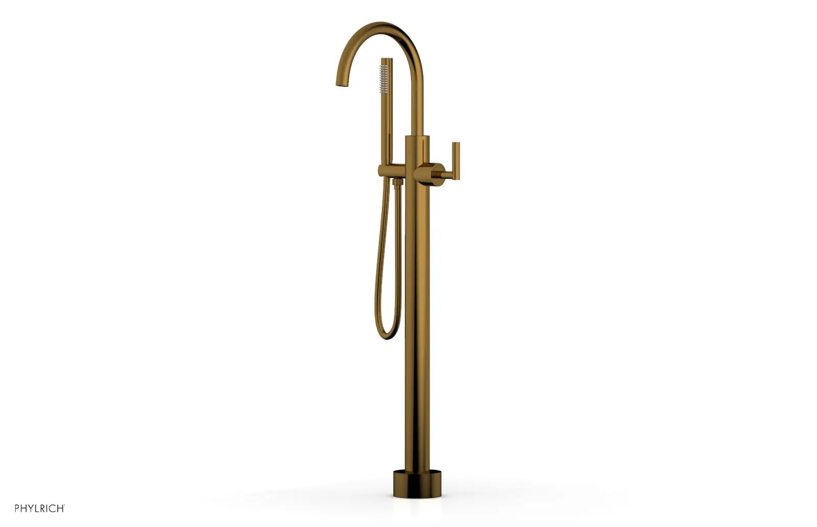 Phylrich TRANSITION Tall Floor Mount Tub Filler - Lever Handle with Hand Shower by Phylrich