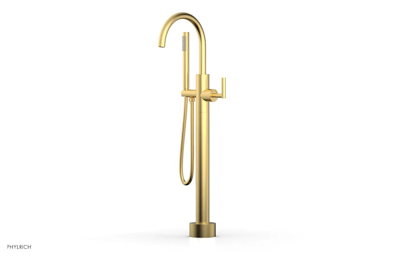 Phylrich TRANSITION Low Floor Mount Tub Filler - Lever Handle with Hand Shower by Phylrich