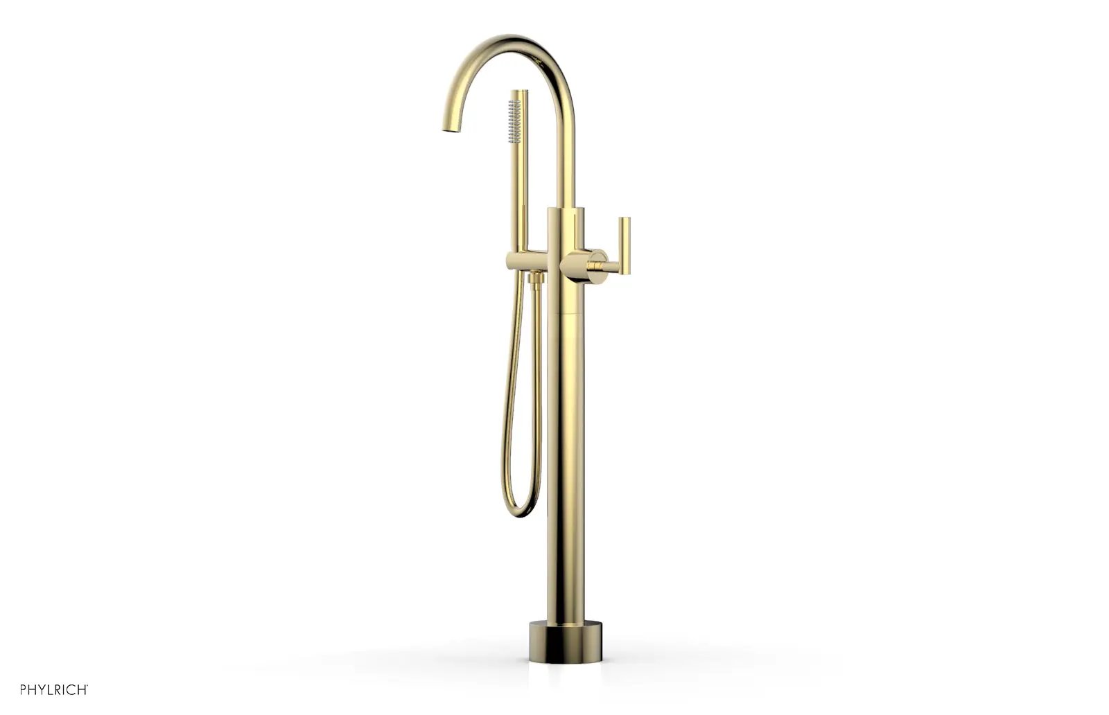 Phylrich TRANSITION Low Floor Mount Tub Filler - Lever Handle with Hand Shower by Phylrich