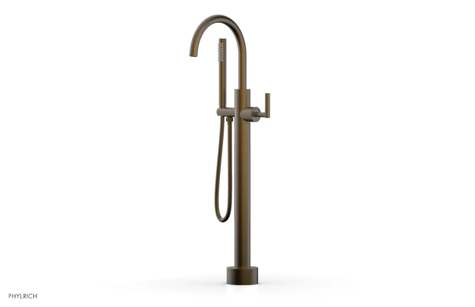 Phylrich TRANSITION Low Floor Mount Tub Filler - Lever Handle with Hand Shower by Phylrich