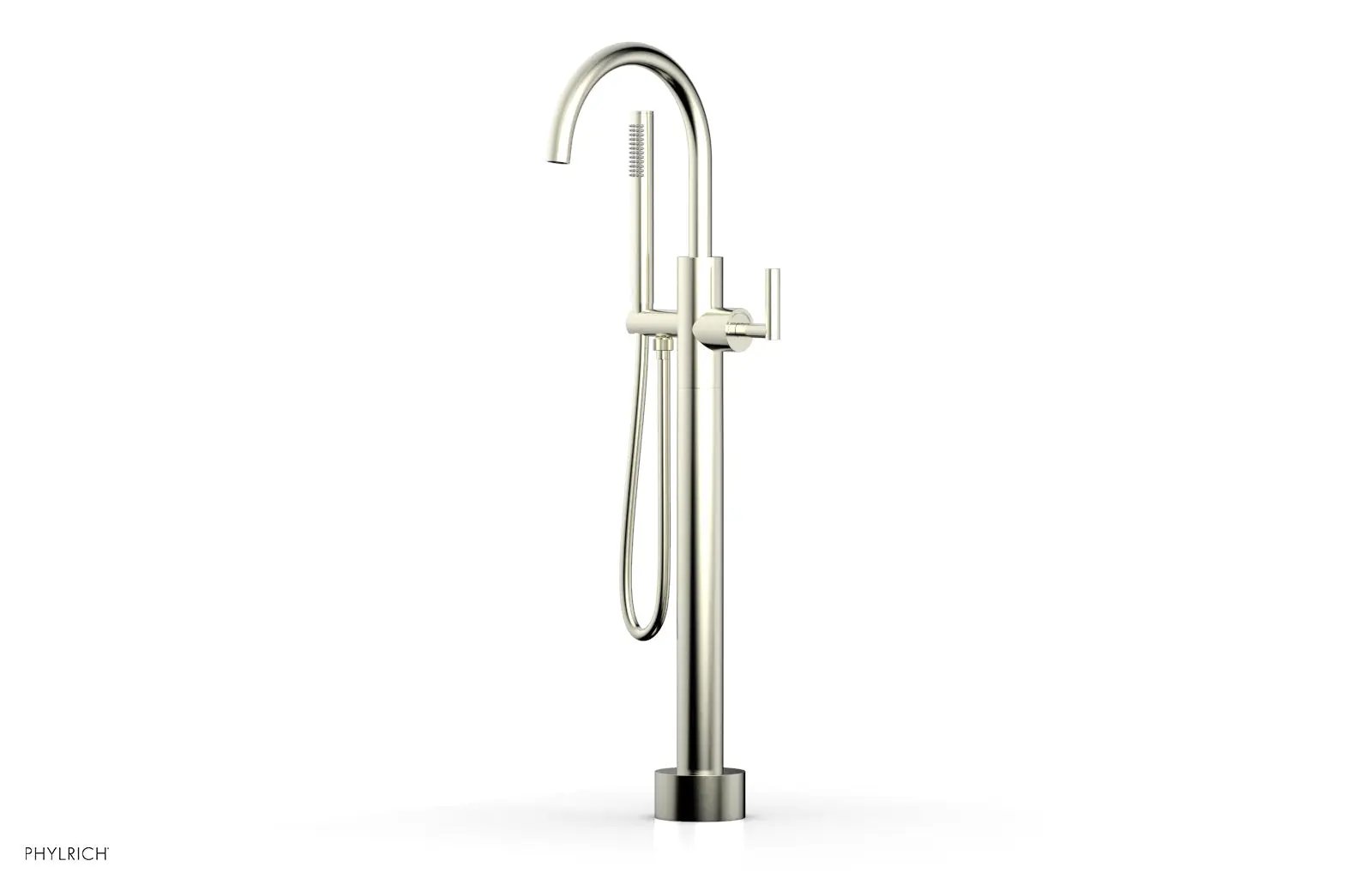 Phylrich TRANSITION Low Floor Mount Tub Filler - Lever Handle with Hand Shower by Phylrich