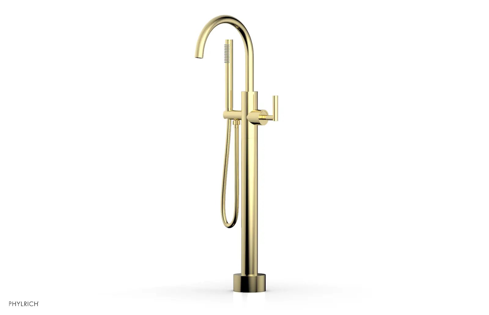Phylrich TRANSITION Low Floor Mount Tub Filler - Lever Handle with Hand Shower by Phylrich