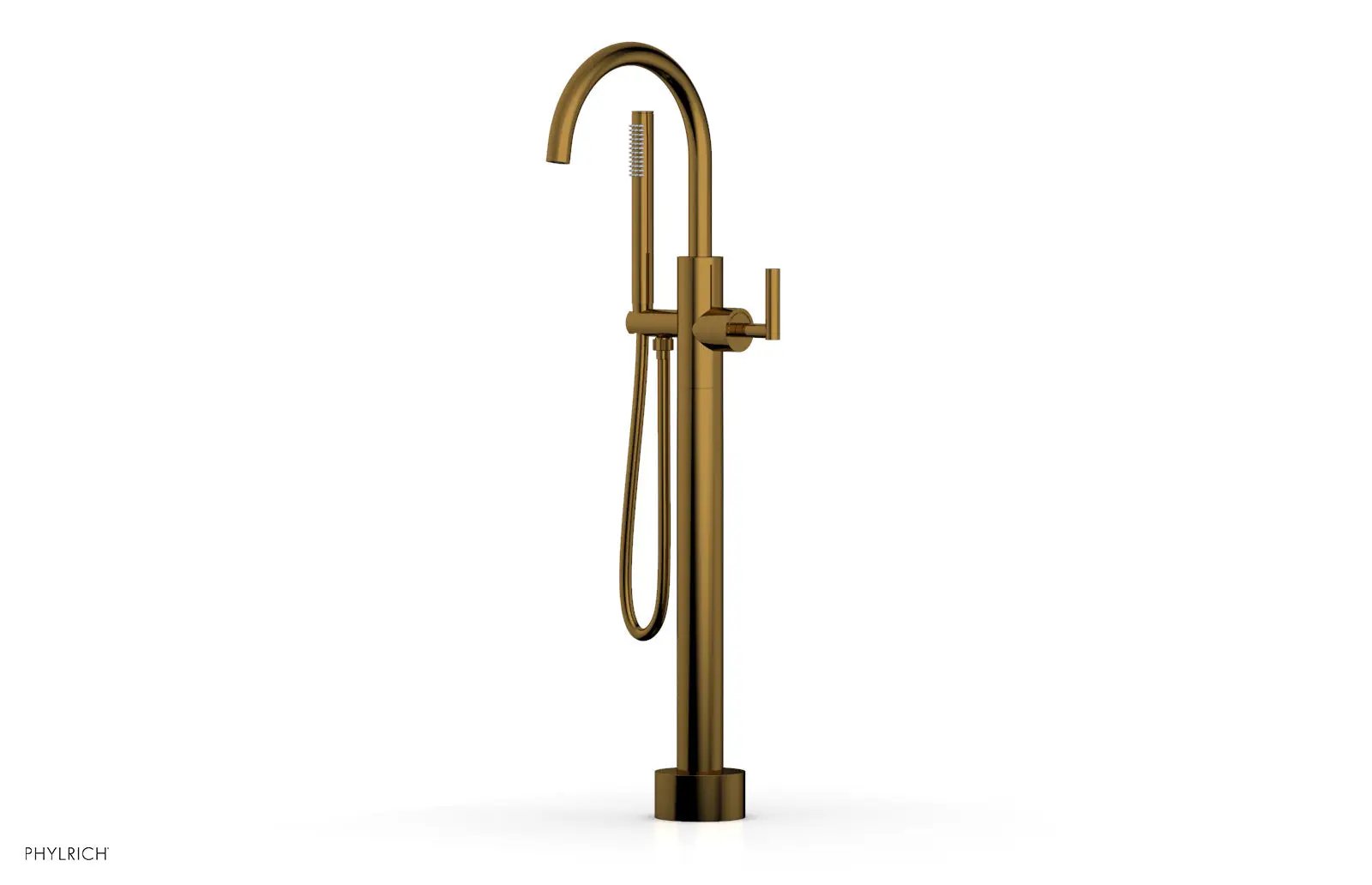 Phylrich TRANSITION Low Floor Mount Tub Filler - Lever Handle with Hand Shower by Phylrich