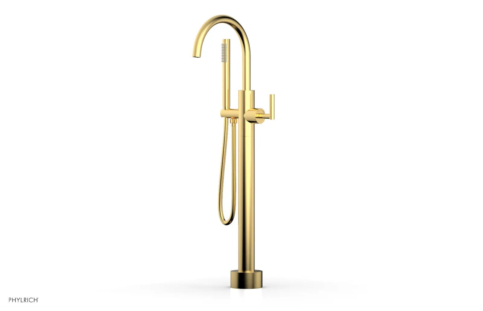 Phylrich TRANSITION Low Floor Mount Tub Filler - Lever Handle with Hand Shower by Phylrich