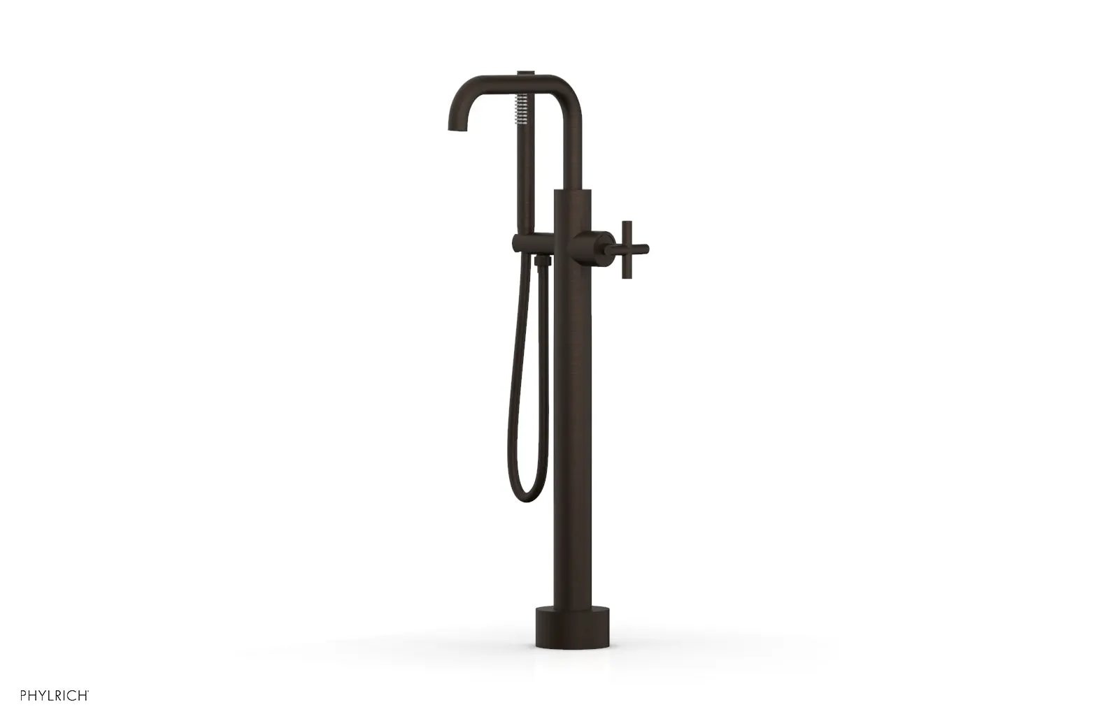 Phylrich TRANSITION Low Floor Mount Tub Filler - Cross Handle with Hand Shower by Phylrich